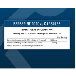 etiqueta APPLIED NUTRITION BERBERINE 1000 MG. 60 CAPSULAS