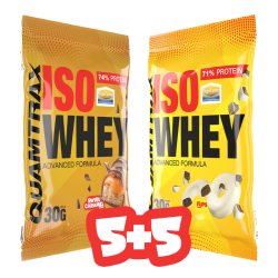 QUAMTRAX ISO WHEY FLIPS 5 X 30 GR & SWIRL CARAMEL 5 X 30 GR