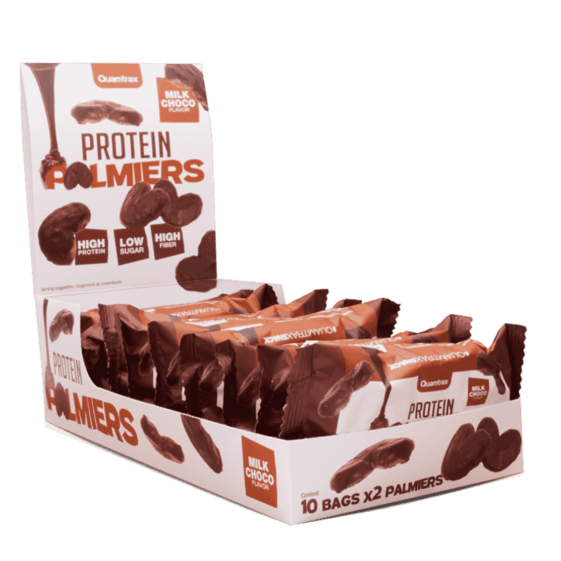 QUAMTRAX PROTEIN PALMIERS MILK CHOCO BOX 10 PACKS