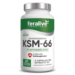 FERALIVE ASHWAGANDHA KSM66+BIOPERINE 60 CAPS