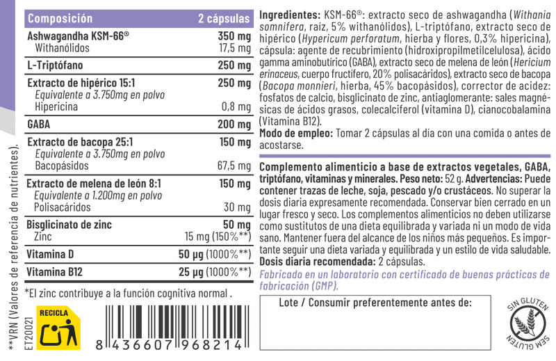 composición Ansiless 60 Caps