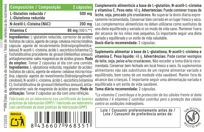 composicion glutation feralive