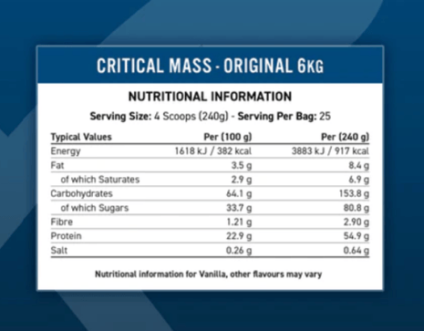 etiqueta original mass applied nutrition