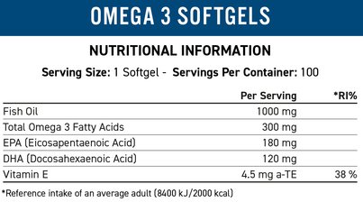 etiqueta Omega 3 100 Softgels